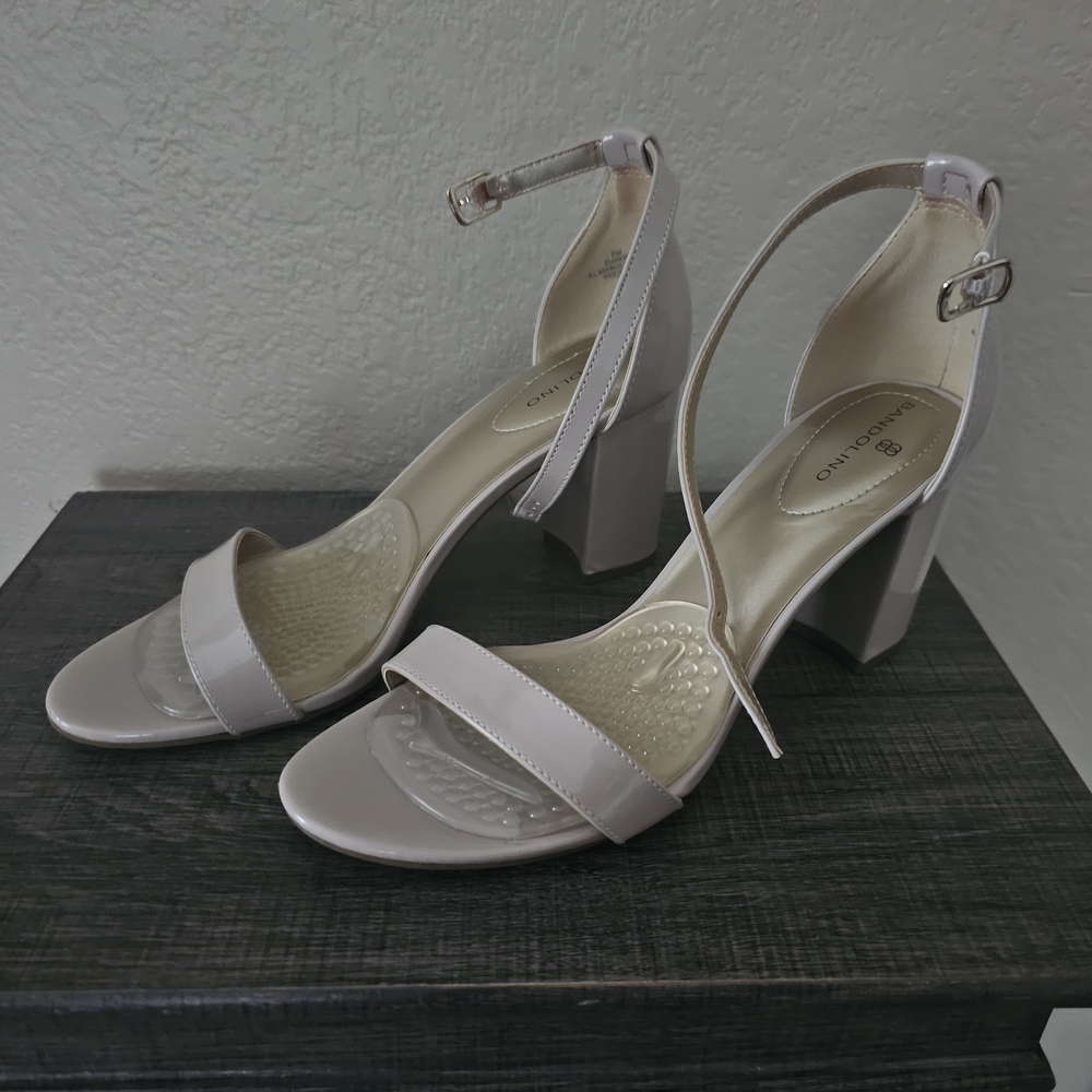 Light Pink Ankle Strap Block 3" Heel Sandals. EUC Worn Once